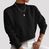 Gebreide Coltrui Dames - Elegante Warme Wintertrui - Sophie in Zwart - Finn Jules