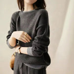 Gebreide Set Dames - Losvallende Loungewear — Julia in Donkergrijs - Finn Jules