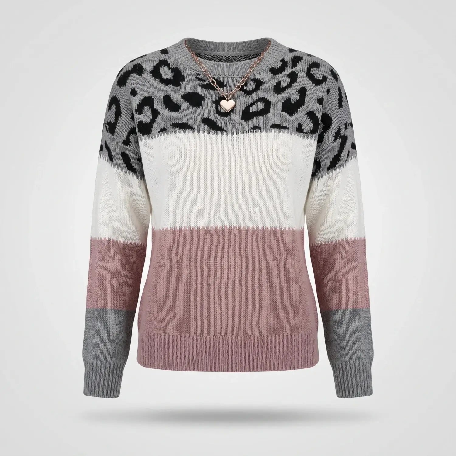 Gebreide Trui Dames - Warme Luipaardprint Trui — Lynn in Zwart - Finn Jules