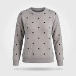 Gebreide Trui Dames - Warme Polka Dot Wintertrui — Emma in Grijs - Finn Jules