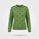 Gebreide Trui Dames - Warme Polka Dot Wintertrui — Emma in Groen - Finn Jules
