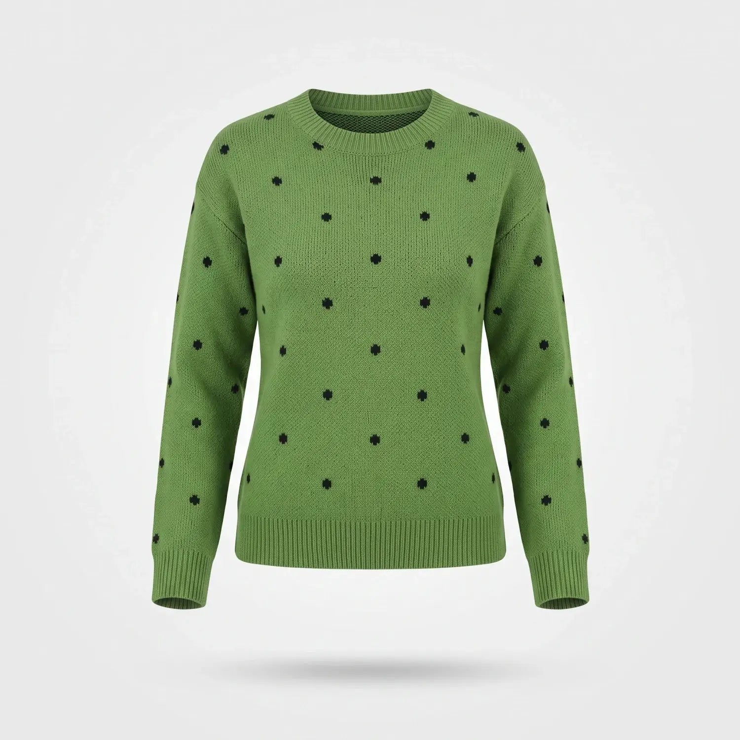 Gebreide Trui Dames - Warme Polka Dot Wintertrui — Emma in Groen - Finn Jules