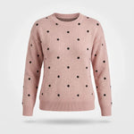 Gebreide Trui Dames - Warme Polka Dot Wintertrui — Emma in Roze - Finn Jules