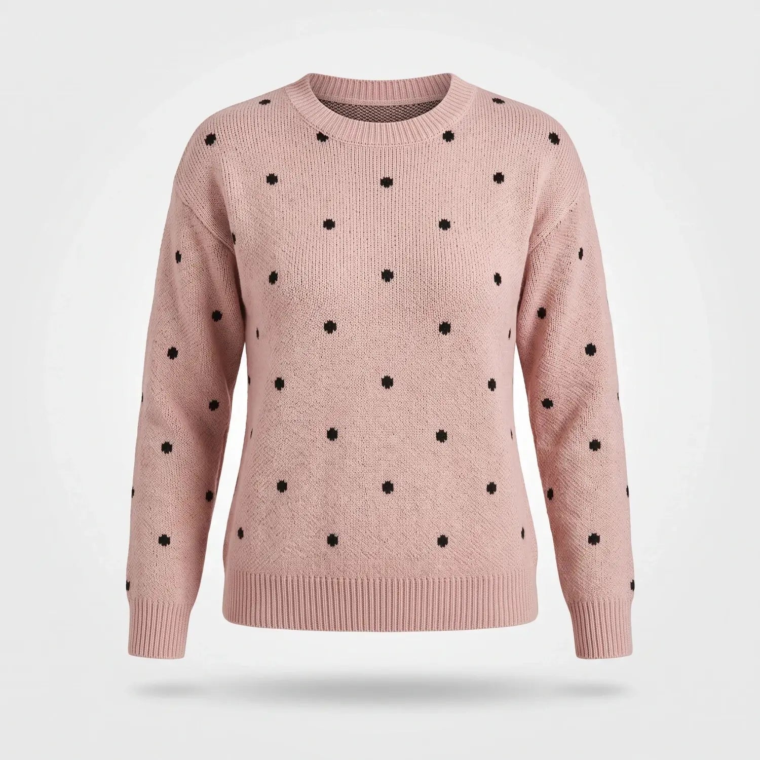 Gebreide Trui Dames - Warme Polka Dot Wintertrui — Emma in Roze - Finn Jules