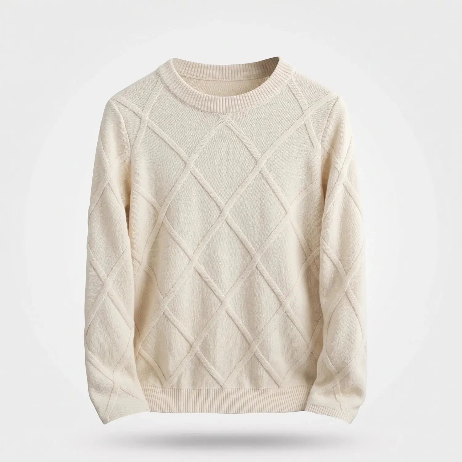 Gebreide Trui Heren - Warme Wintertrui — Dirk in Beige - Finn Jules