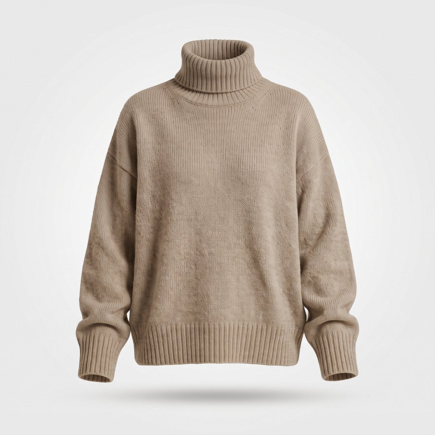 Grofgebreide Coltrui met Verlaagde Schouders — Maaike in Beige - Finn Jules