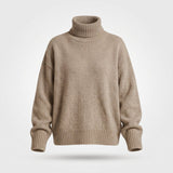 Grofgebreide Coltrui met Verlaagde Schouders — Maaike in Beige - Finn Jules