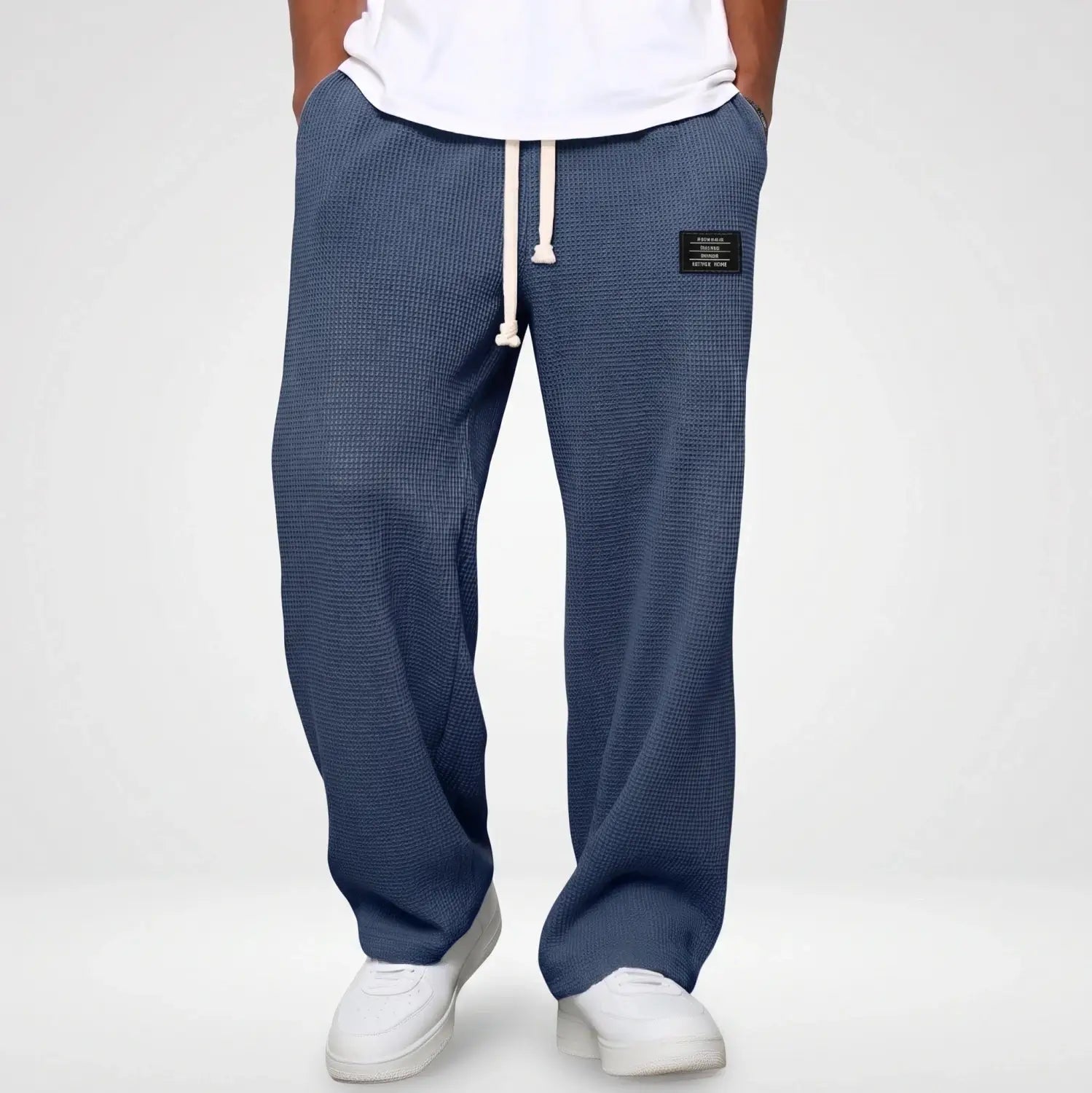 Joggingbroek Heren - Wijde Wafel Sweatpants — Sven in Blauw - Finn Jules