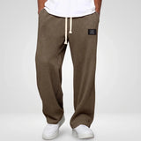 Joggingbroek Heren - Wijde Wafel Sweatpants — Sven in Donkerbruin - Finn Jules