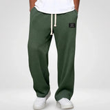 Joggingbroek Heren - Wijde Wafel Sweatpants — Sven in Donkergroen - Finn Jules