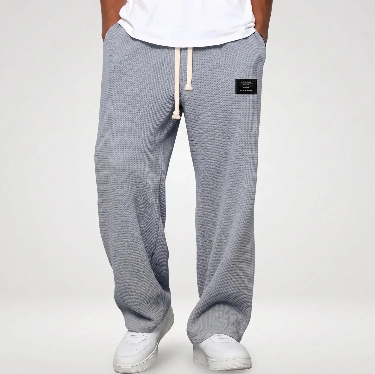 Joggingbroek Heren - Wijde Wafel Sweatpants — Sven in Grijs - Finn Jules