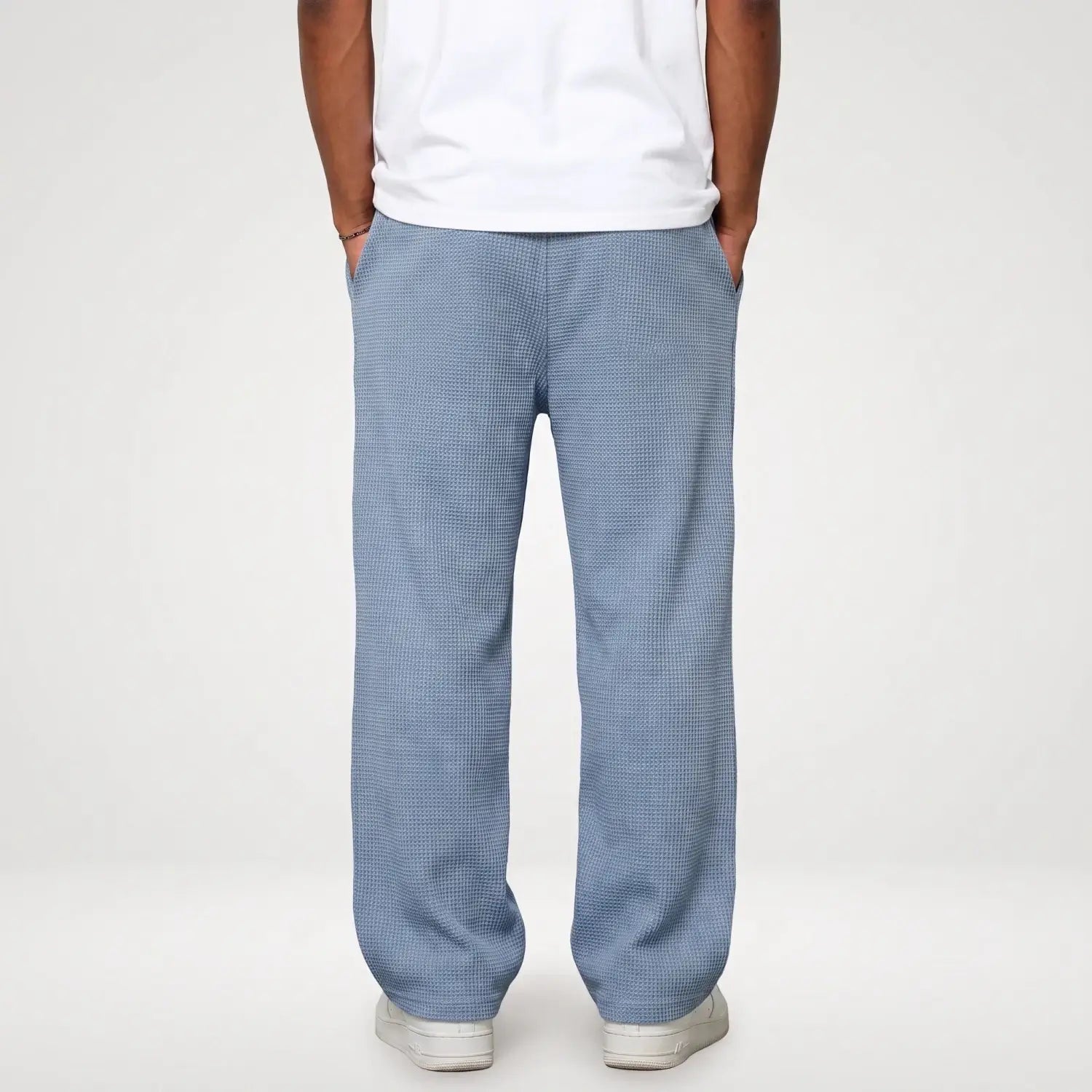 Joggingbroek Heren - Wijde Wafel Sweatpants — Sven in Lichtblauw - Finn Jules