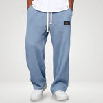 Joggingbroek Heren - Wijde Wafel Sweatpants — Sven in Lichtblauw - Finn Jules