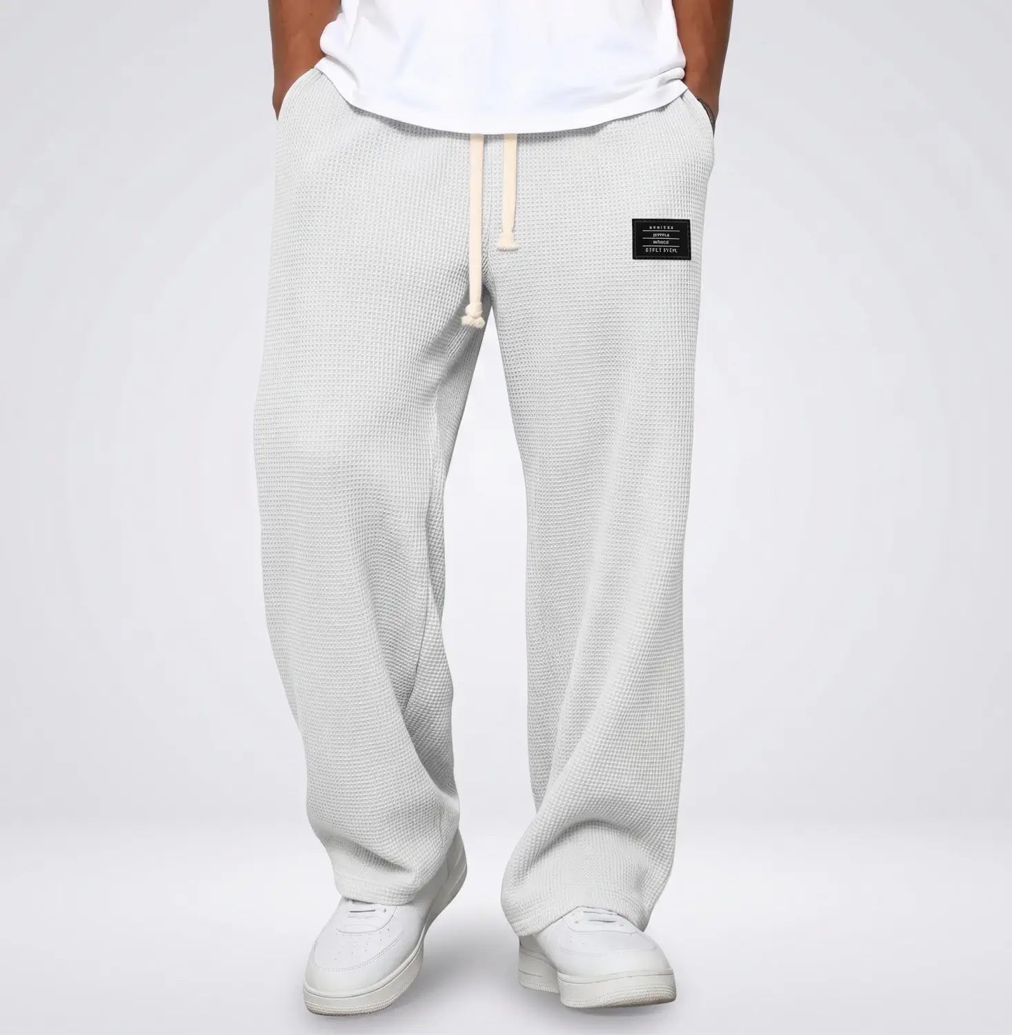 Joggingbroek Heren - Wijde Wafel Sweatpants — Sven in Wit - Finn Jules