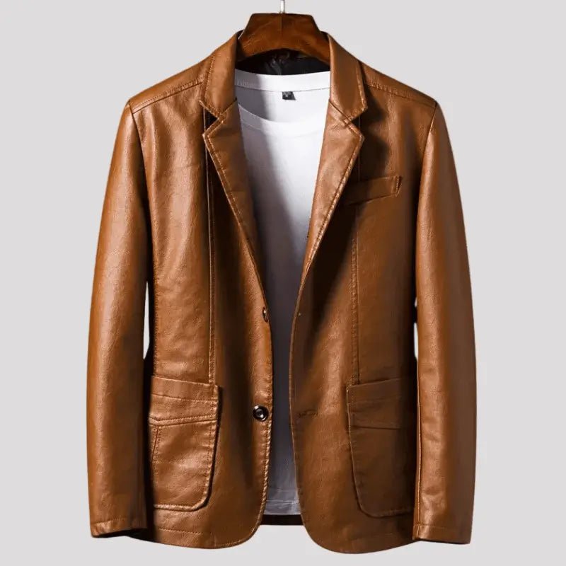 Leren Blazer Heren - Luxe Leren Jasje — Levi in Bruin - Finn Jules