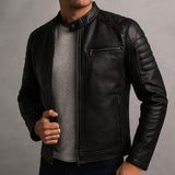 Café Racer Moto Jacket in Zwart - Finn Jules