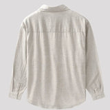 Linnen Overhemd Heren - Casual Ademend Shirt — Stijn in Beige - Finn Jules