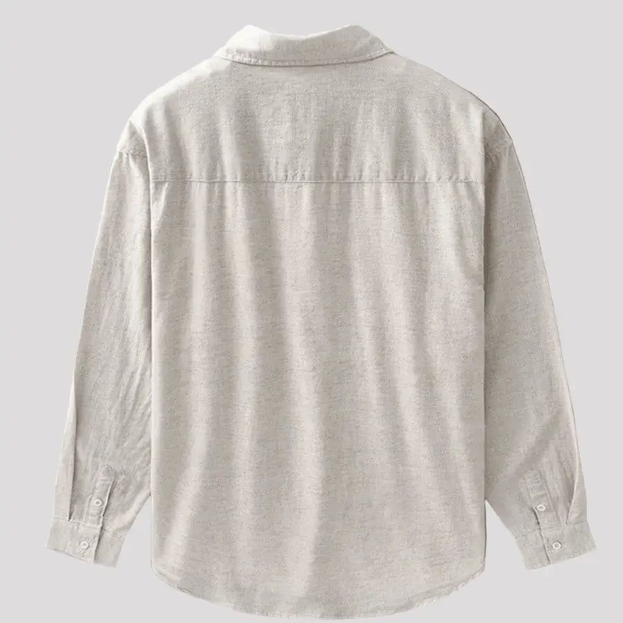 Linnen Overhemd Heren - Casual Ademend Shirt — Stijn in Beige - Finn Jules