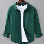Linnen Overhemd Heren - Casual Ademend Shirt — Stijn in Groen - Finn Jules
