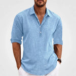 Linnen Overhemd Heren - Casual Zomerhemd — Sem in Blauw - Finn Jules