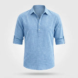 Linnen Overhemd Heren - Casual Zomerhemd — Sem in Blauw - Finn Jules