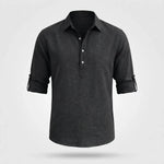 Linnen Overhemd Heren - Casual Zomerhemd — Sem in Zwart - Finn Jules