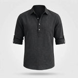 Linnen Overhemd Heren - Casual Zomerhemd — Sem in Zwart - Finn Jules