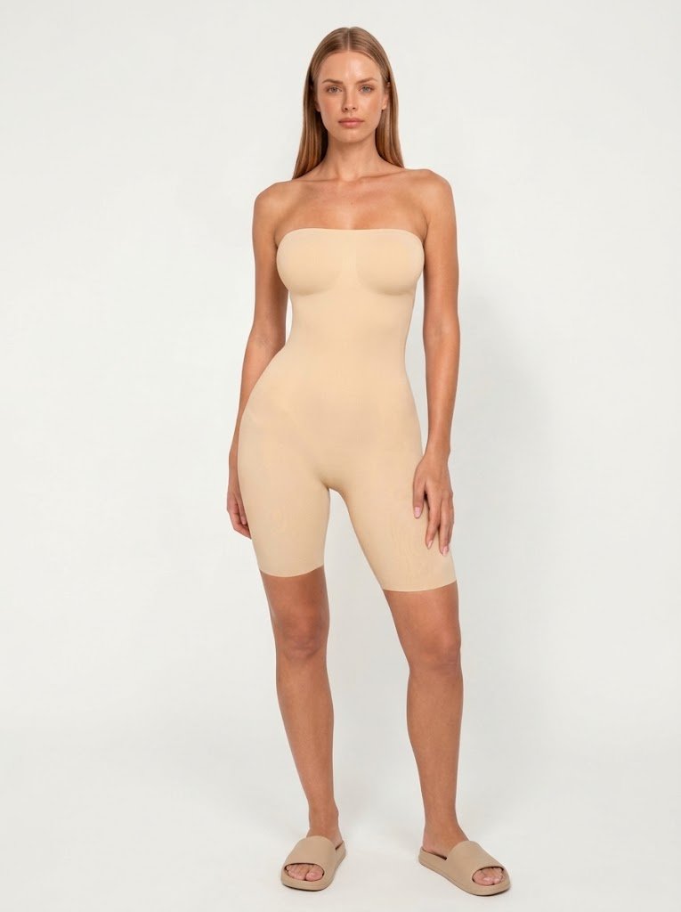 Naadloze Strapless Shapewear Bodysuit — Luna in Beige - Finn Jules