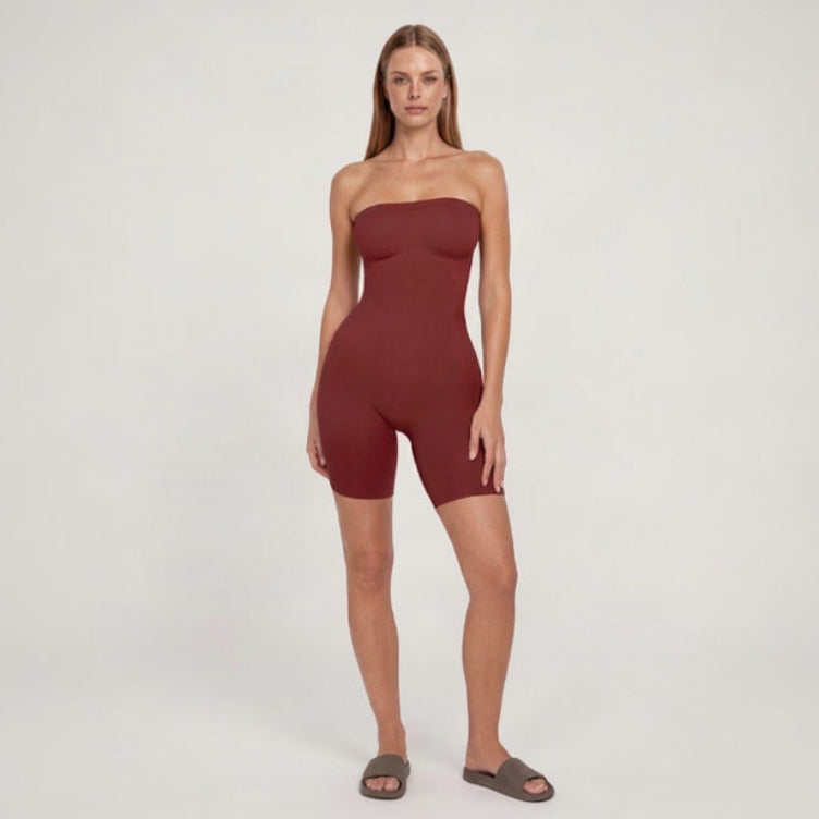 Naadloze Strapless Shapewear Bodysuit — Luna in Bordeauxrood - Finn Jules