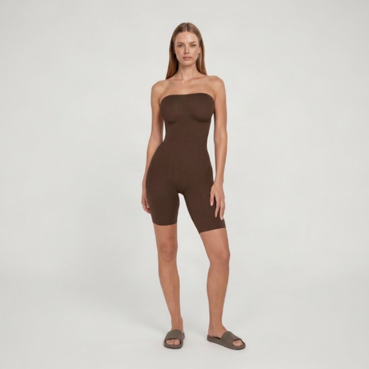 Naadloze Strapless Shapewear Bodysuit — Luna in Bruin - Finn Jules