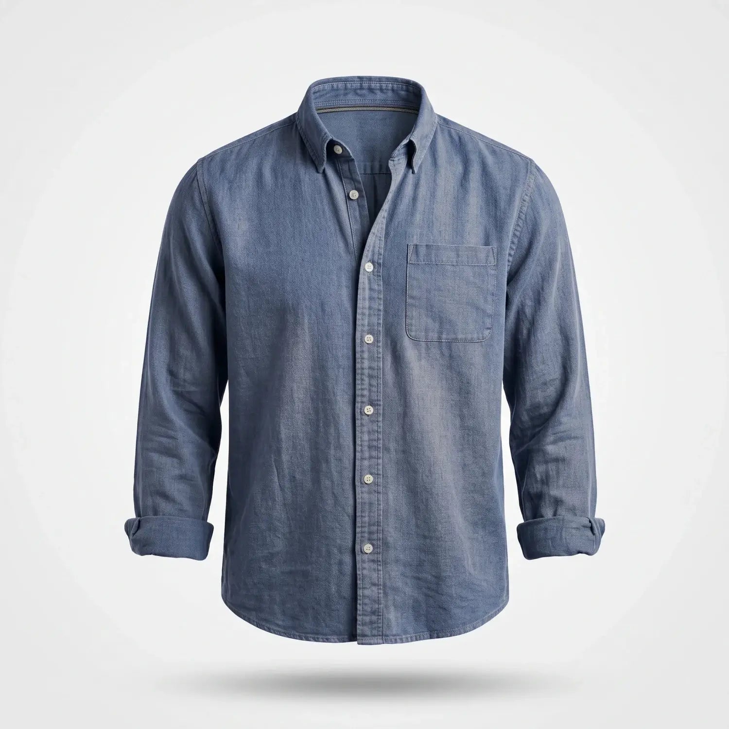 Overhemd Heren - Casual Ribfluwelen Shirt — Gijs in Blauw - Finn Jules