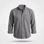 Overhemd Heren - Casual Ribfluwelen Shirt — Gijs in Grijs - Finn Jules