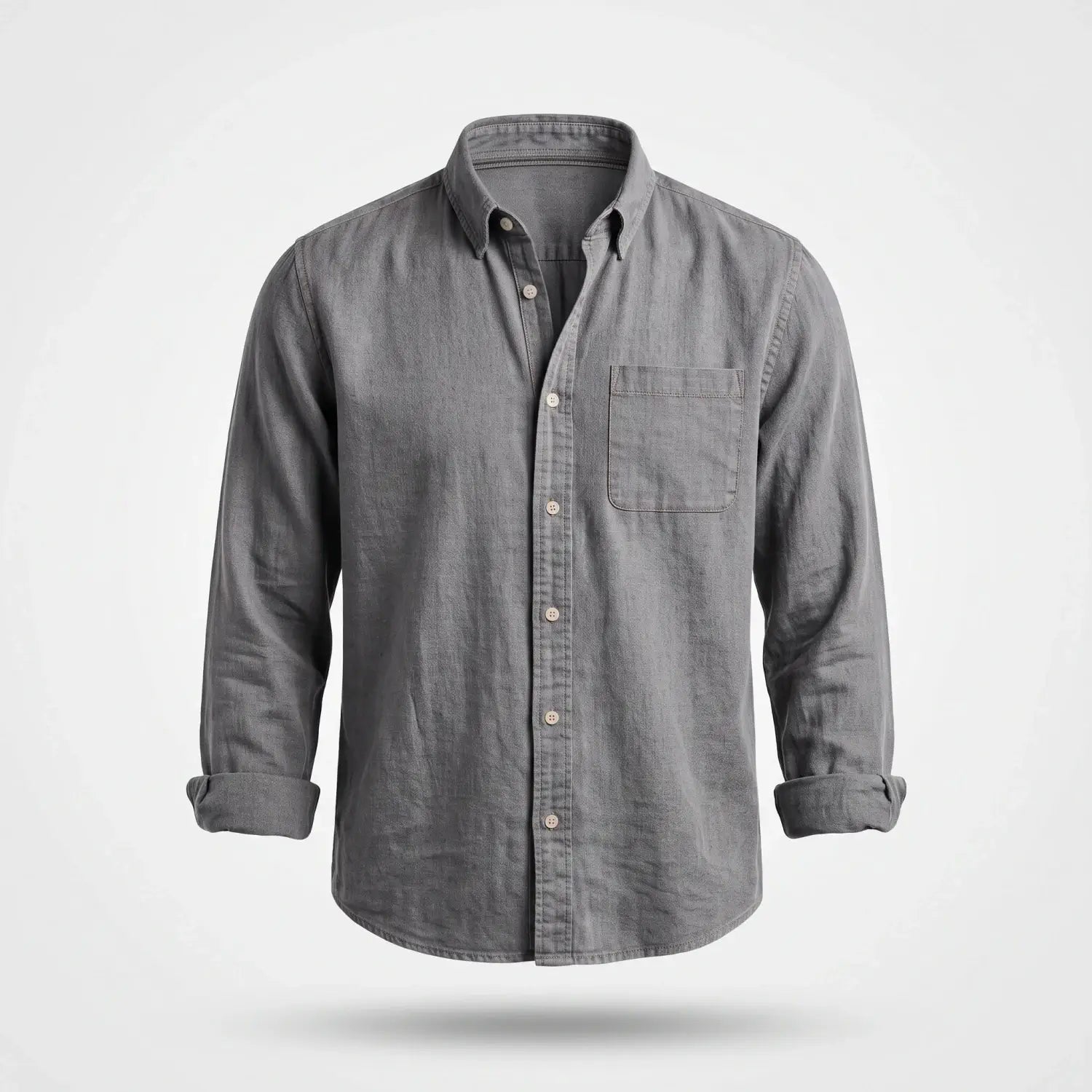 Overhemd Heren - Casual Ribfluwelen Shirt — Gijs in Grijs - Finn Jules