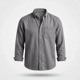 Overhemd Heren - Casual Ribfluwelen Shirt — Gijs in Grijs - Finn Jules