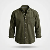 Overhemd Heren - Casual Ribfluwelen Shirt — Gijs in Groen - Finn Jules