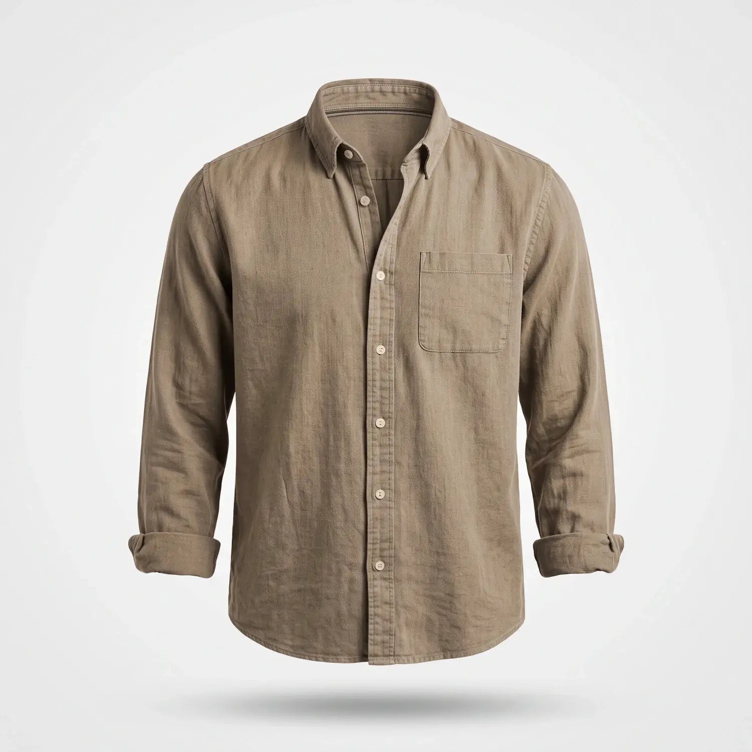 Overhemd Heren - Casual Ribfluwelen Shirt — Gijs in Khaki - Finn Jules