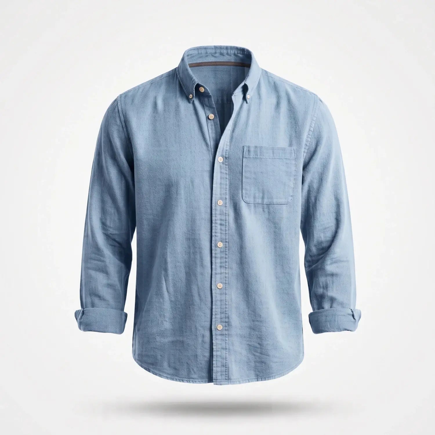 Overhemd Heren - Casual Ribfluwelen Shirt — Gijs in Lichtblauw - Finn Jules
