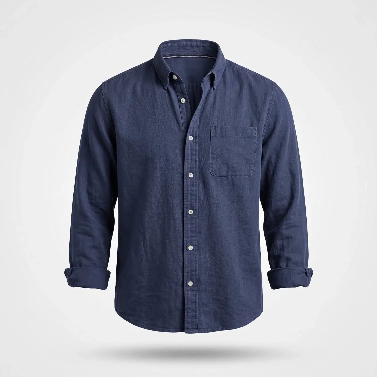 Overhemd Heren - Casual Ribfluwelen Shirt — Gijs in Marineblauw - Finn Jules