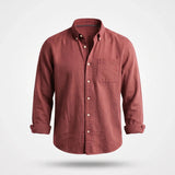 Overhemd Heren - Casual Ribfluwelen Shirt — Gijs in Rood - Finn Jules