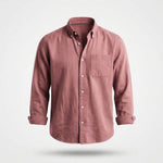 Overhemd Heren - Casual Ribfluwelen Shirt — Gijs in Roze - Finn Jules