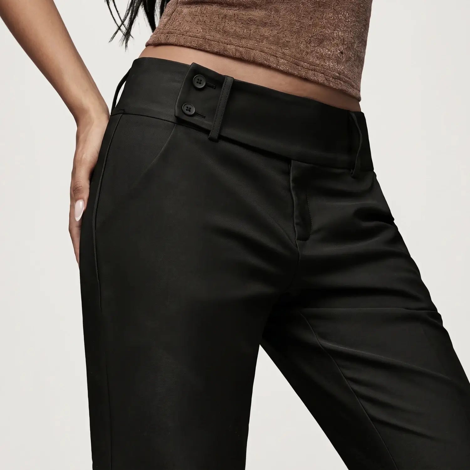 Pantalon Dames - Elegante Wijde Pijpen Broek — Noa in Zwart - Finn Jules