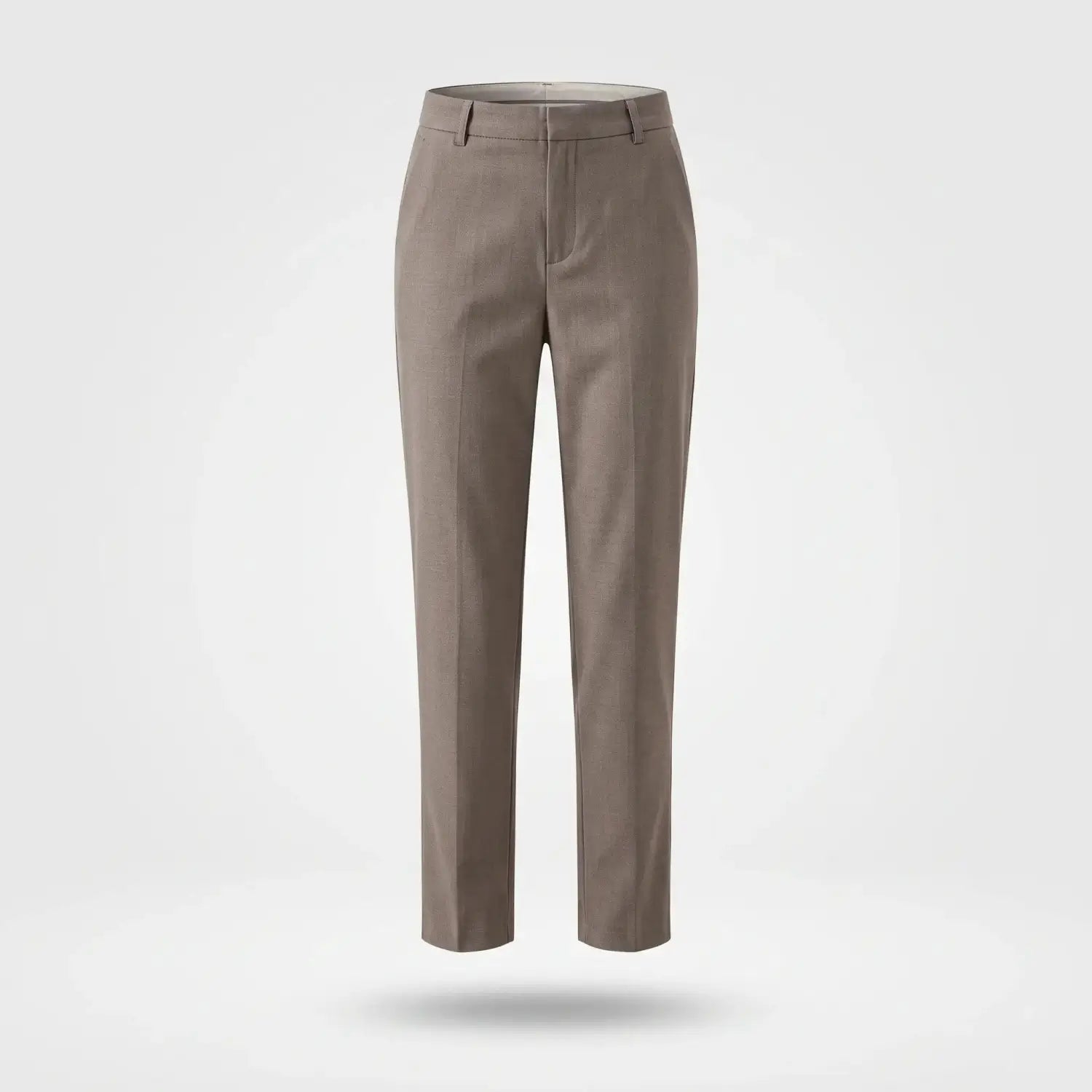 Pantalon Dames - Stretch Straight Fit — Tess in Grijsbruin - Finn Jules