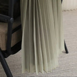 Plisséjurk Dames - Elegante Ombré Midi-Jurk — Nina in Olijfgroen - Finn Jules