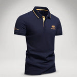 Van Elst Mode® | Comfortabele heren polo (TIJDELIJK 1+1 GRATIS!) in Blauw - Finn Jules