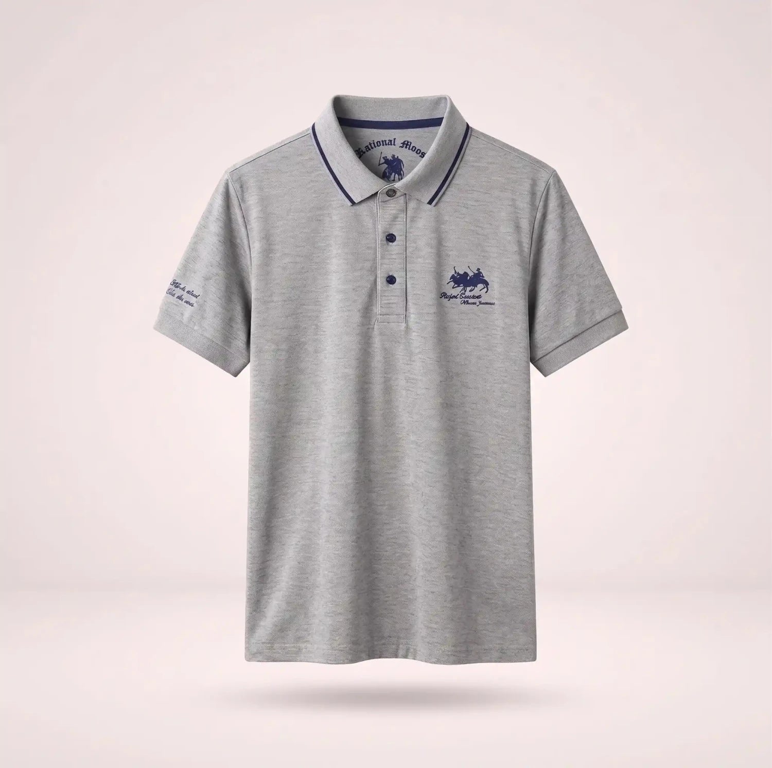 Van Elst Mode® | Comfortabele heren polo (TIJDELIJK 1+1 GRATIS!) in Grijs - Finn Jules
