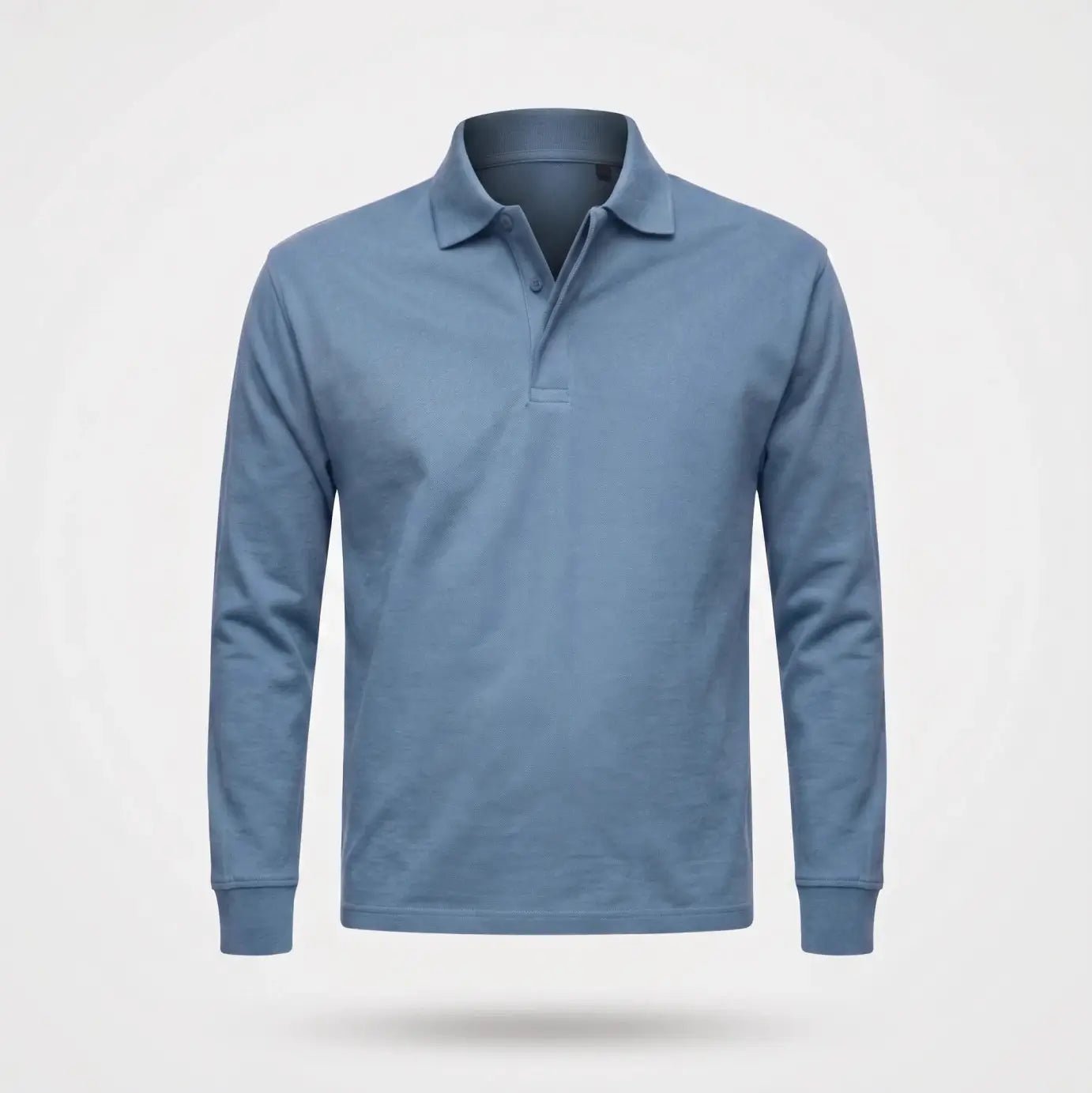 Poloshirt Heren - Casual Polo Lange Mouw — Daan in Blauw - Finn Jules
