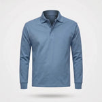 Poloshirt Heren - Casual Polo Lange Mouw — Daan in Blauw - Finn Jules