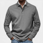 Poloshirt Heren - Casual Polo Lange Mouw — Daan in Grijs - Finn Jules