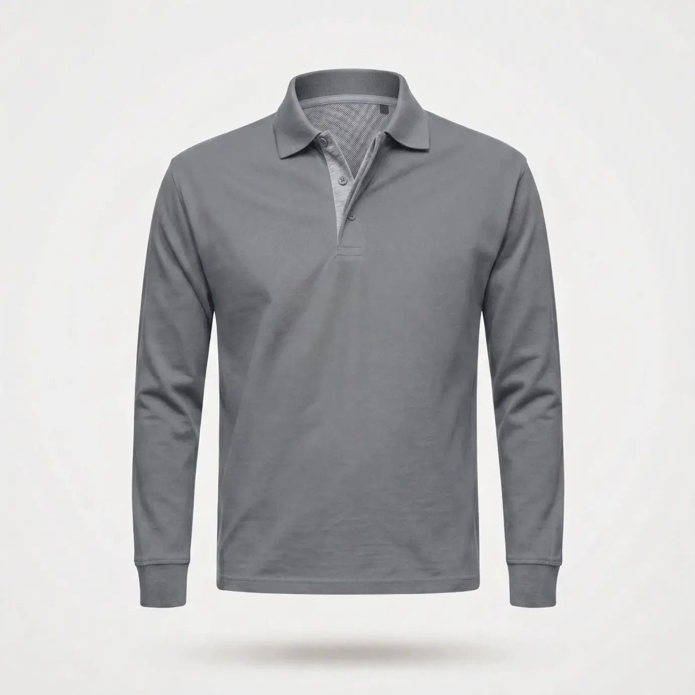 Poloshirt Heren - Casual Polo Lange Mouw — Daan in Grijs - Finn Jules