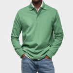 Poloshirt Heren - Casual Polo Lange Mouw — Daan in Groen - Finn Jules